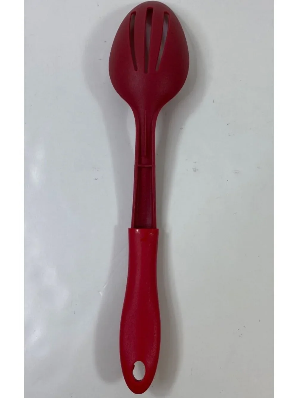 Red Slotted Spoon Cooking Serving Heat-Resistant Lightweight Durable Handle